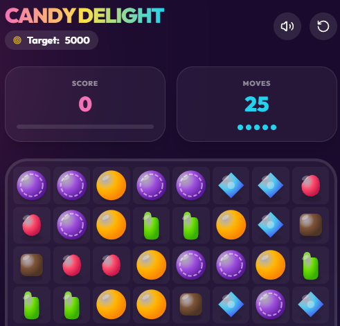Candy Match Browser based Html5 Games