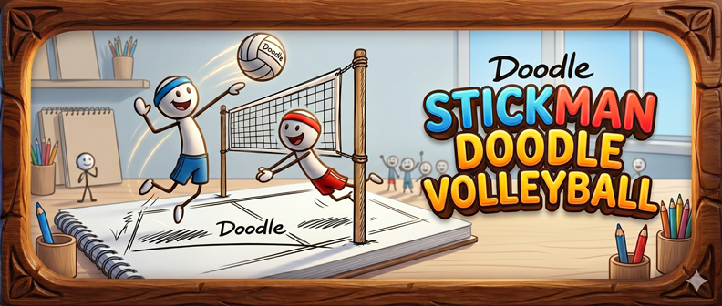 Stickman Doodle Volleyball